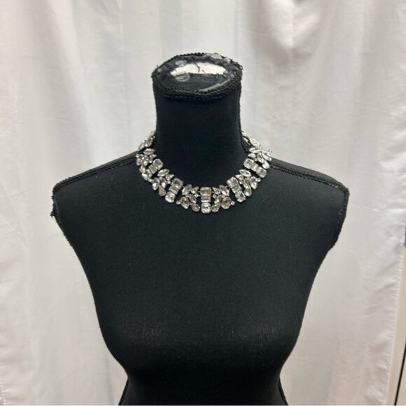 Baublebar brass tone clear gem jewelled appliqué clustered choker necklace - Picture 2 of 12